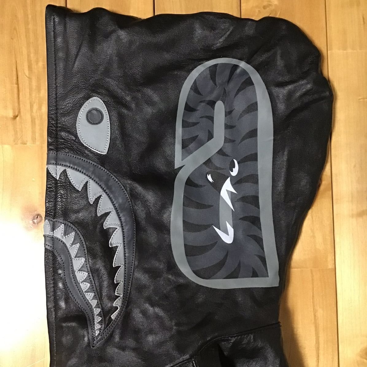 Bape × Nigo Sheepskin leather shark full zip hoodie jacket BAPE APE Size US S / EU 44-46 / 1 - 5 Thumbnail