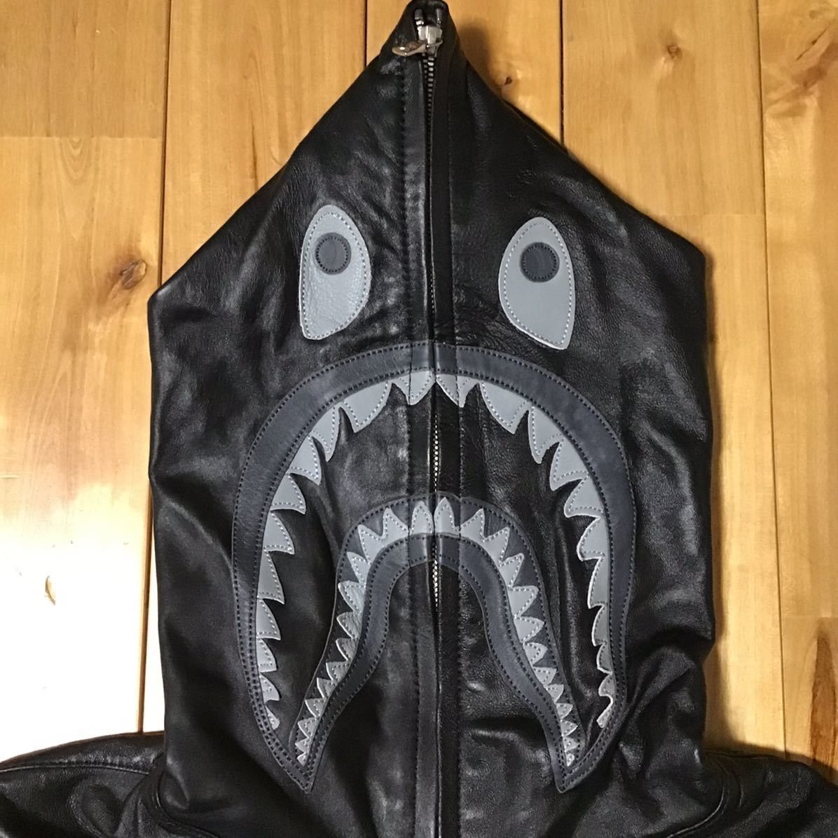 Bape × Nigo Sheepskin leather shark full zip hoodie jacket BAPE APE Size US S / EU 44-46 / 1 - 3 Thumbnail