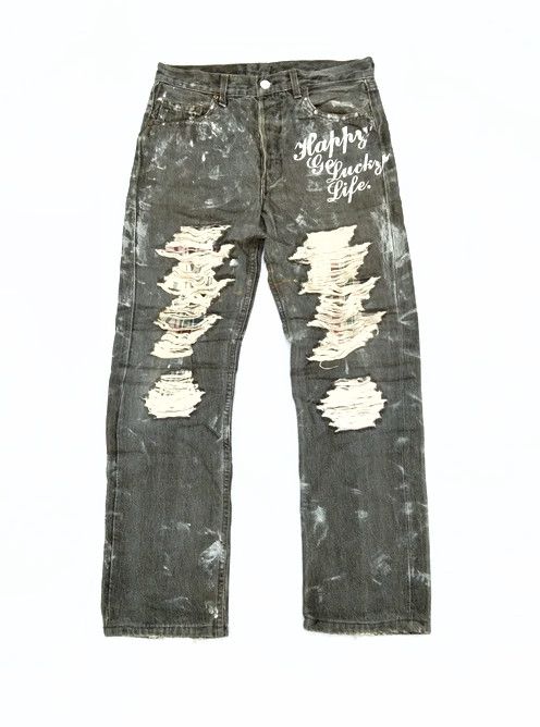image of 90's Vintage Levis 501 Grey Made In Usa Distressed Jeans, Men's (Size 30)