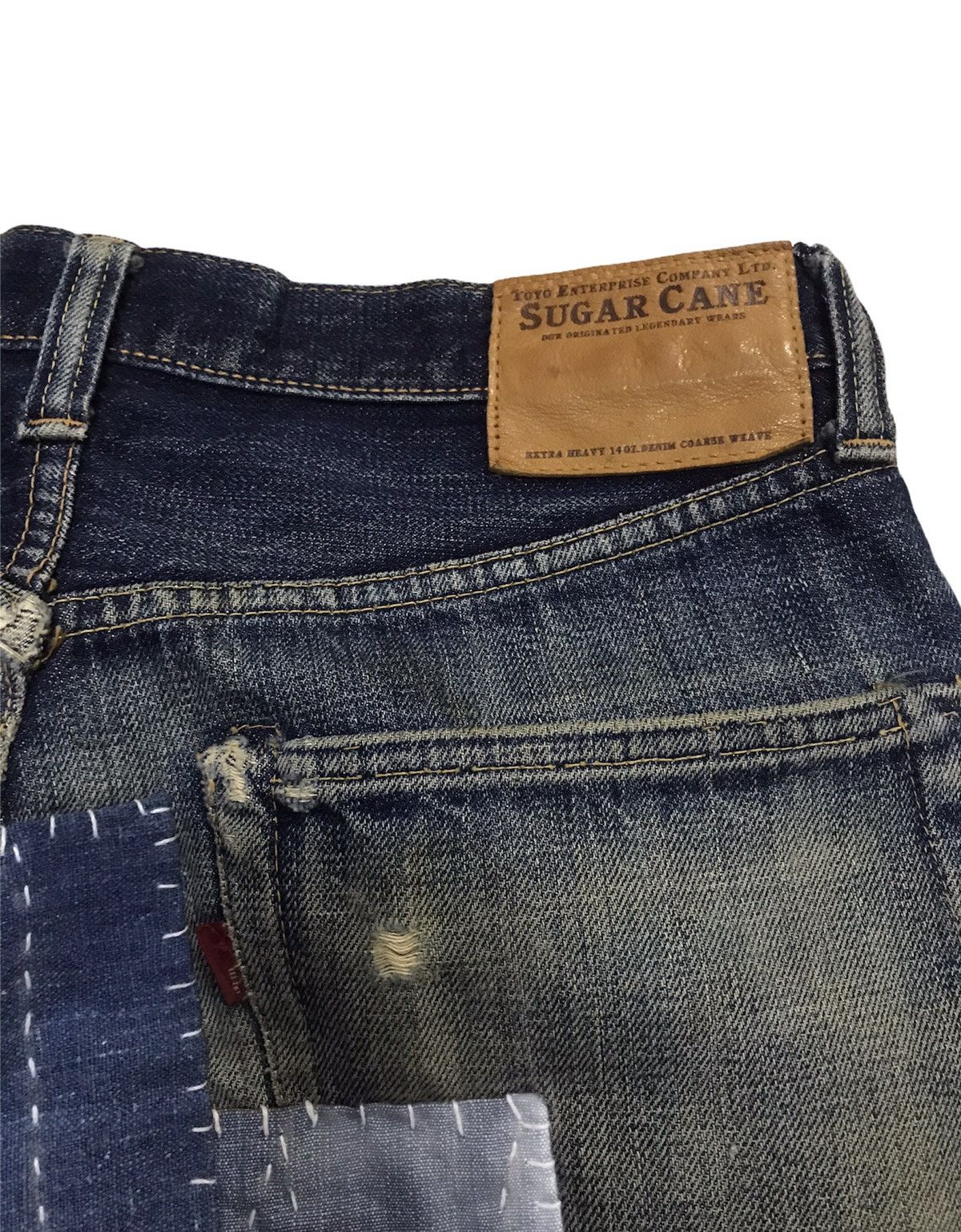 Sugar Cane FINAL DROP Reworked Sugarcane Selvedg Denim with Patchwork Size US 31 - 8 Thumbnail