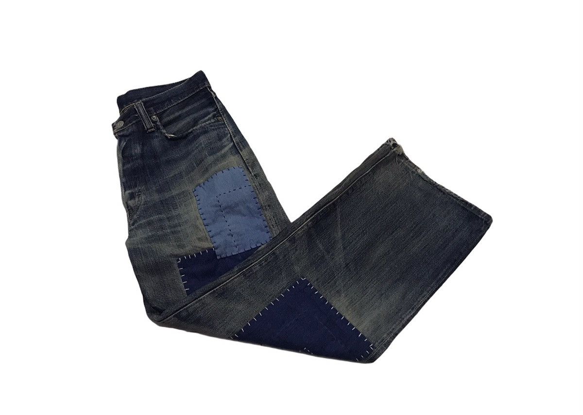 Sugar Cane FINAL DROP Reworked Sugarcane Selvedg Denim with Patchwork Size US 31 - 13 Thumbnail