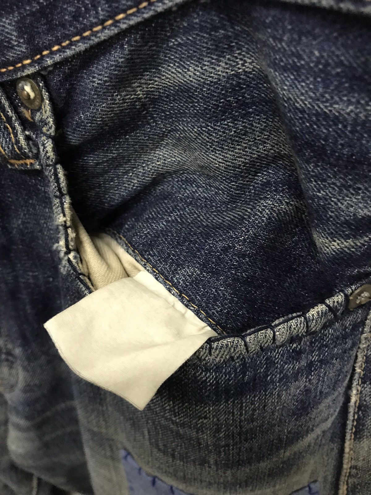 Sugar Cane FINAL DROP Reworked Sugarcane Selvedg Denim with Patchwork Size US 31 - 19 Thumbnail
