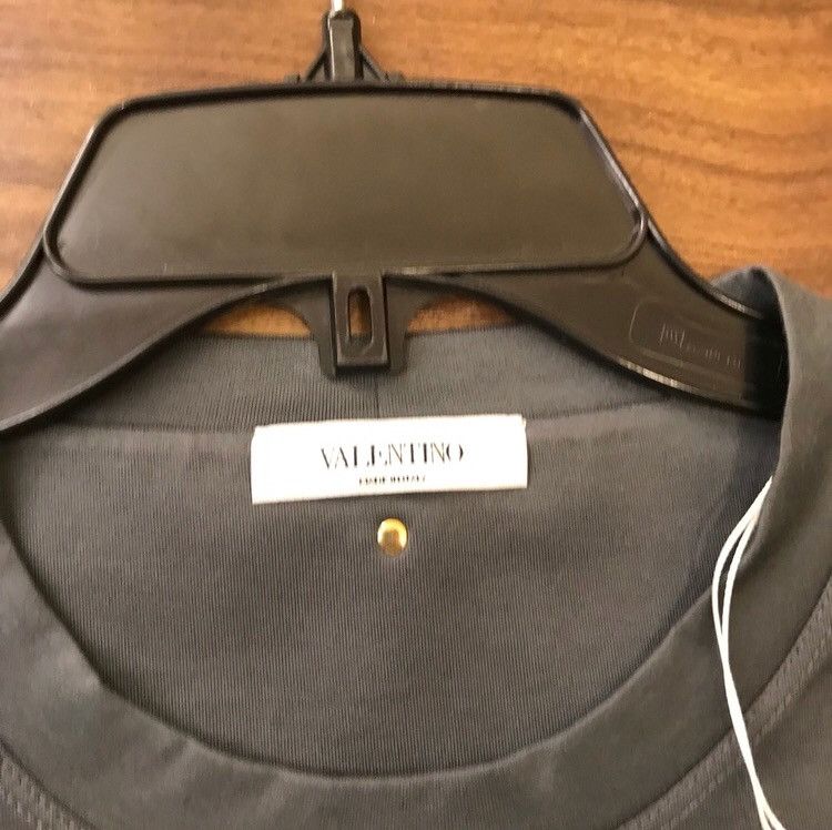 Valentino Grey SS Double Layer Tee With Back Stud Size US XXL / EU 58 / 5 - 8 Thumbnail