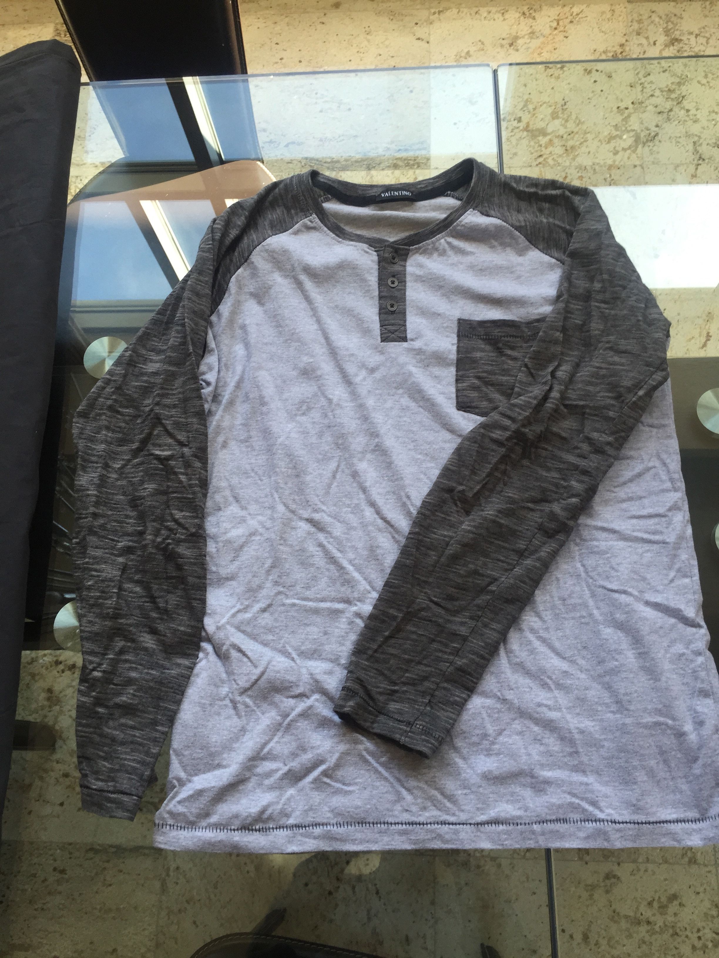 Valentino Raglan Sleeve Henley Size US M / EU 48-50 / 2 - 2 Thumbnail