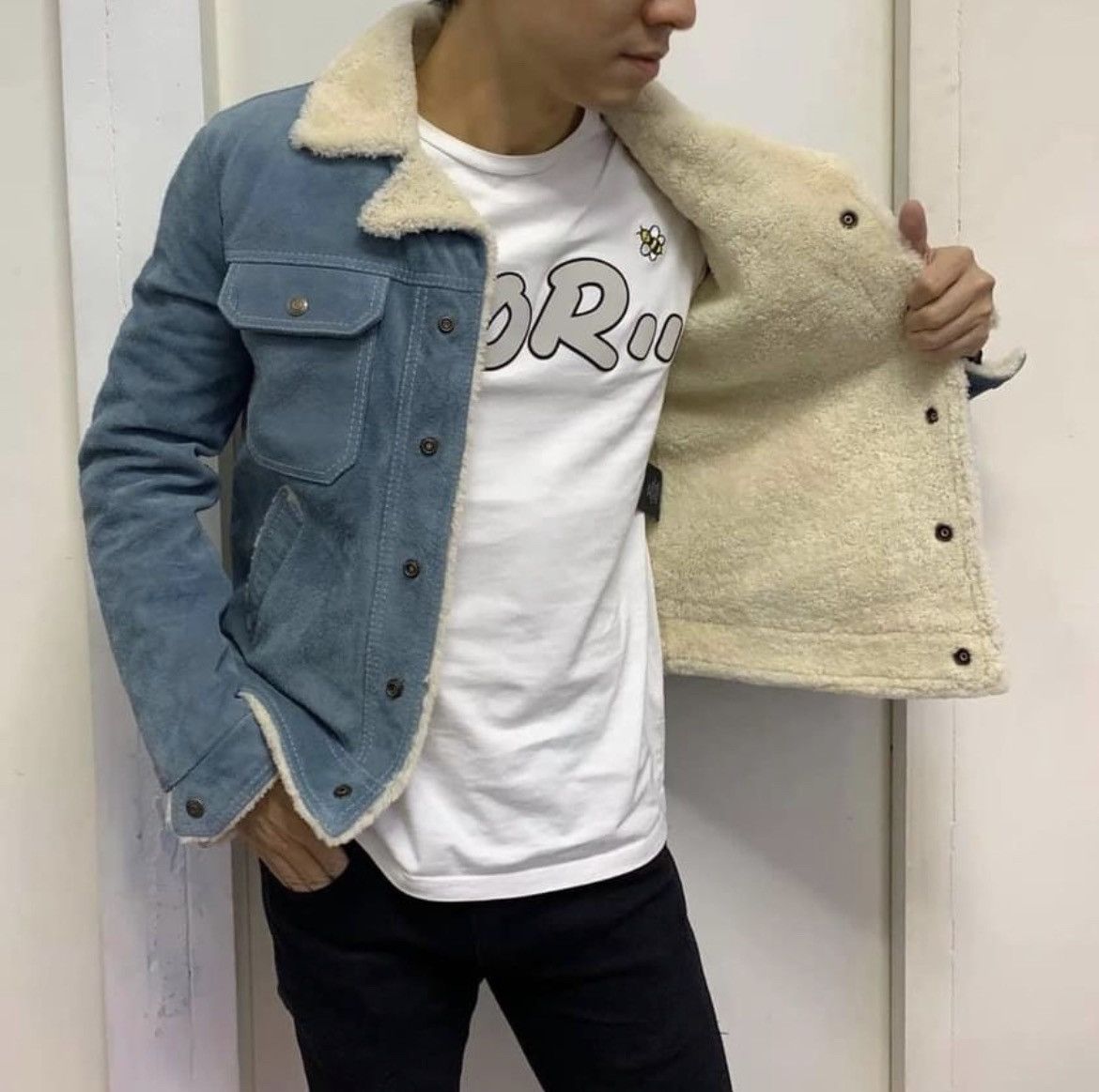 Saint Laurent Paris 18FW Shearling Suede Denim Jacket sz46 Size US S / EU 44-46 / 1 - 15 Thumbnail