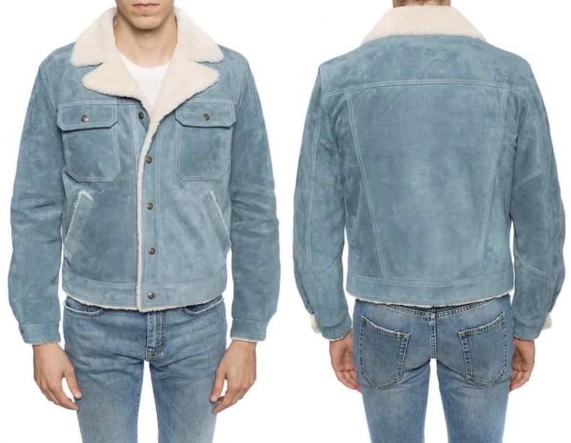 Saint Laurent Paris 18FW Shearling Suede Denim Jacket sz46 Size US S / EU 44-46 / 1 - 17 Thumbnail