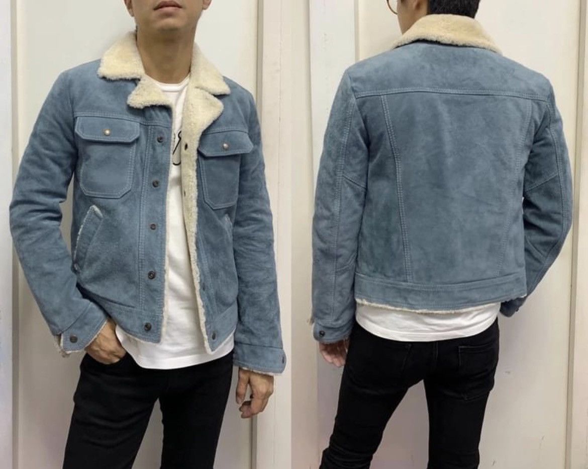 Saint Laurent Paris 18FW Shearling Suede Denim Jacket sz46 Size US S / EU 44-46 / 1 - 14 Thumbnail