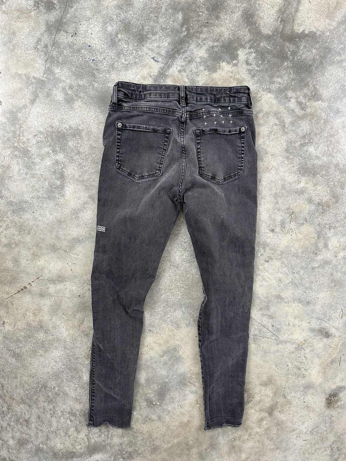 Pre-owned Ksubi Van Winkle Distressed Skinny Jeans Sz. 28 ++ Black In Grey