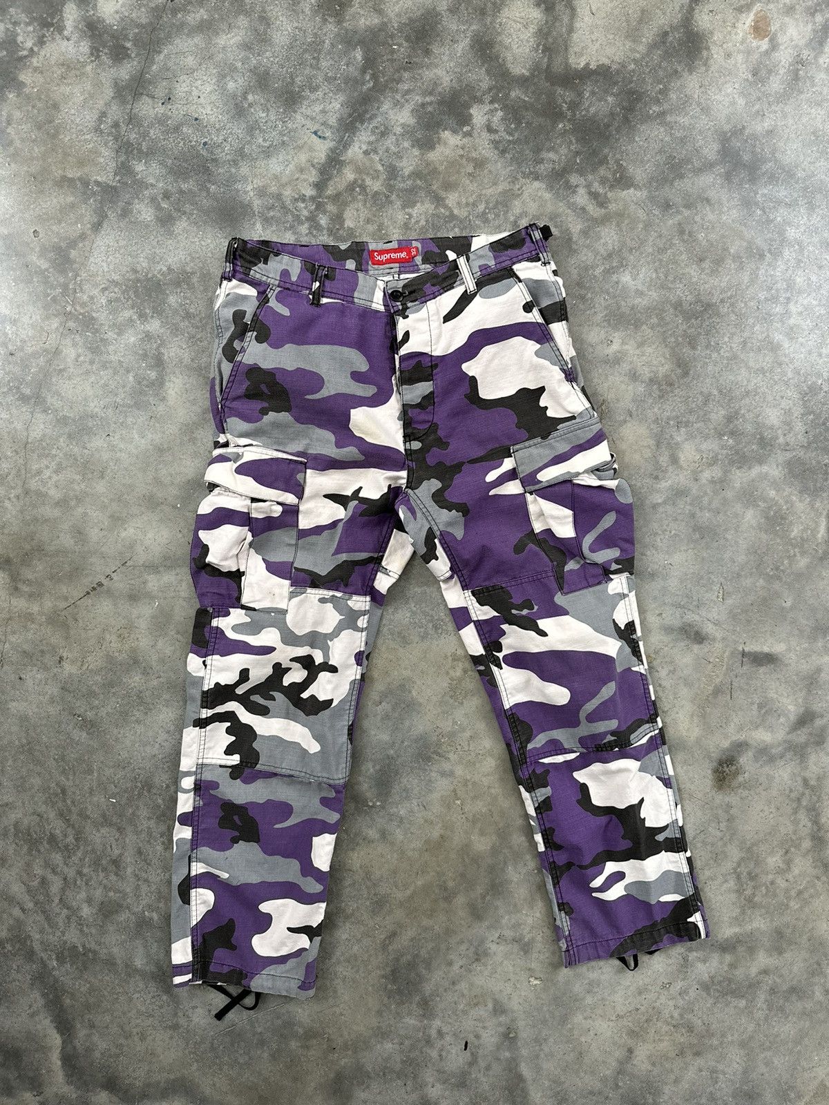 Supreme Supreme Purple Cargo Pants Sz. 32 Camouflage / Camo | Grailed