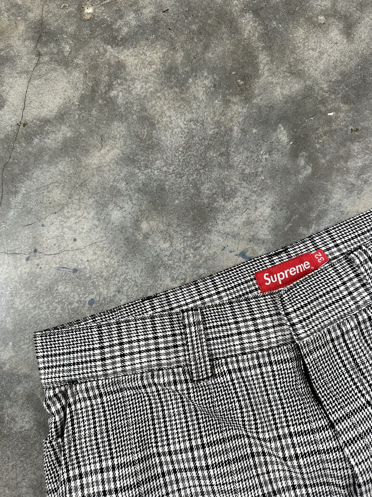 Supreme Work Pants (SS19) Black Plaid Pants Sz. 32 Skate 