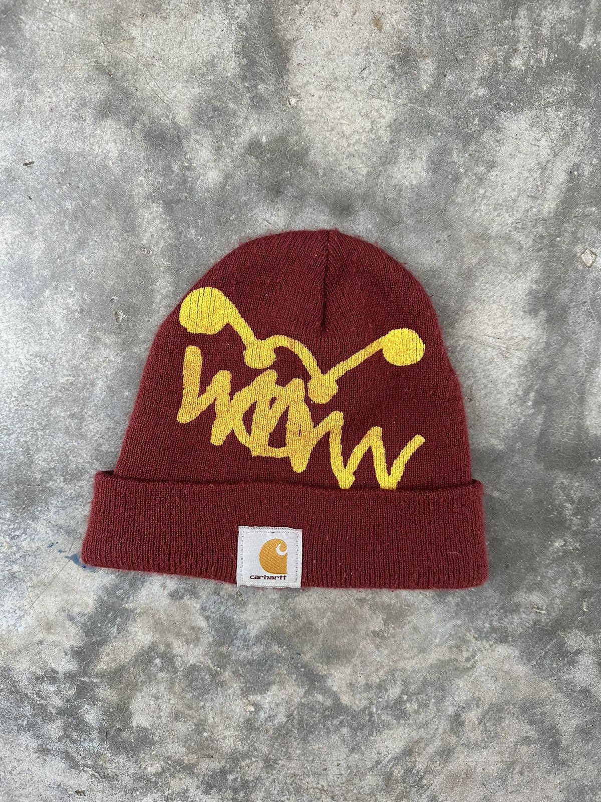 image of Asspizza 2018 Nothing Matters Logo Carhartt Beanie Burgundy, Men's