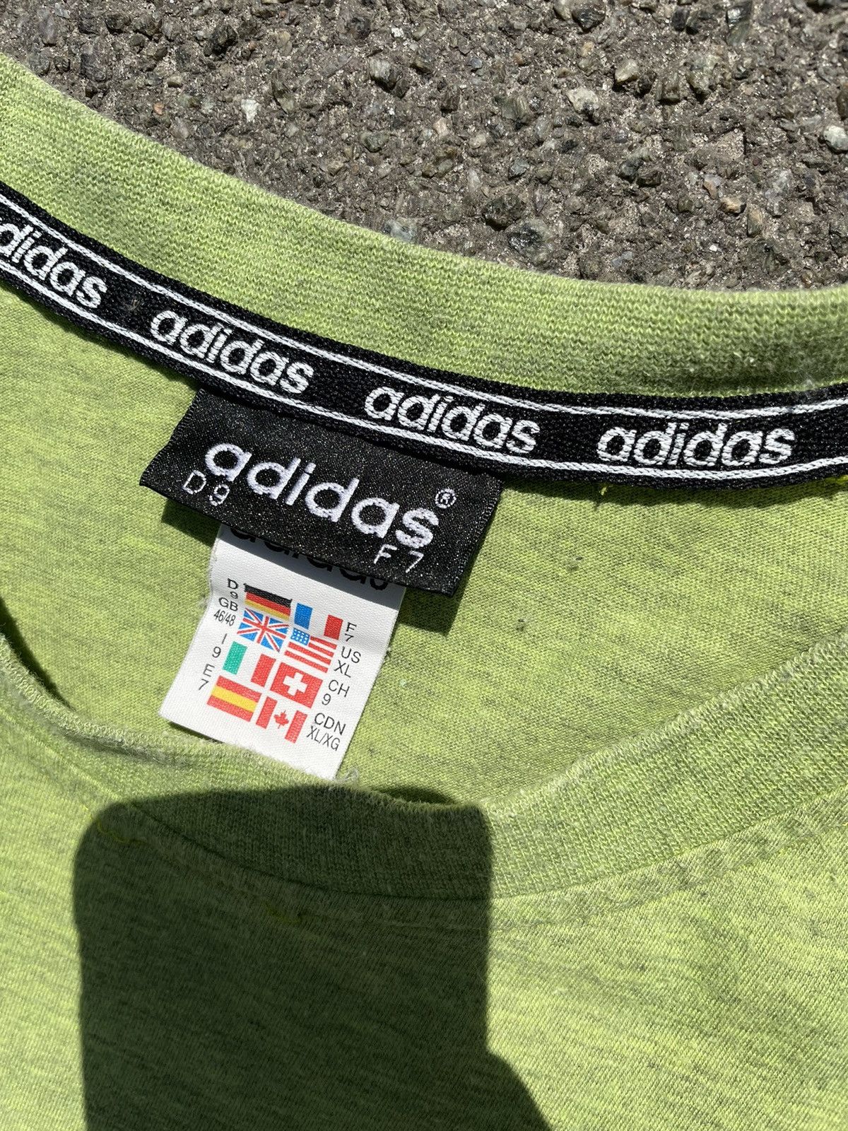 Adidas × Vintage Rare Vintage Adidas Lime Green Melange T-Shirt 🇬🇷 Size US XL / EU 56 / 4 - 7 Thumbnail