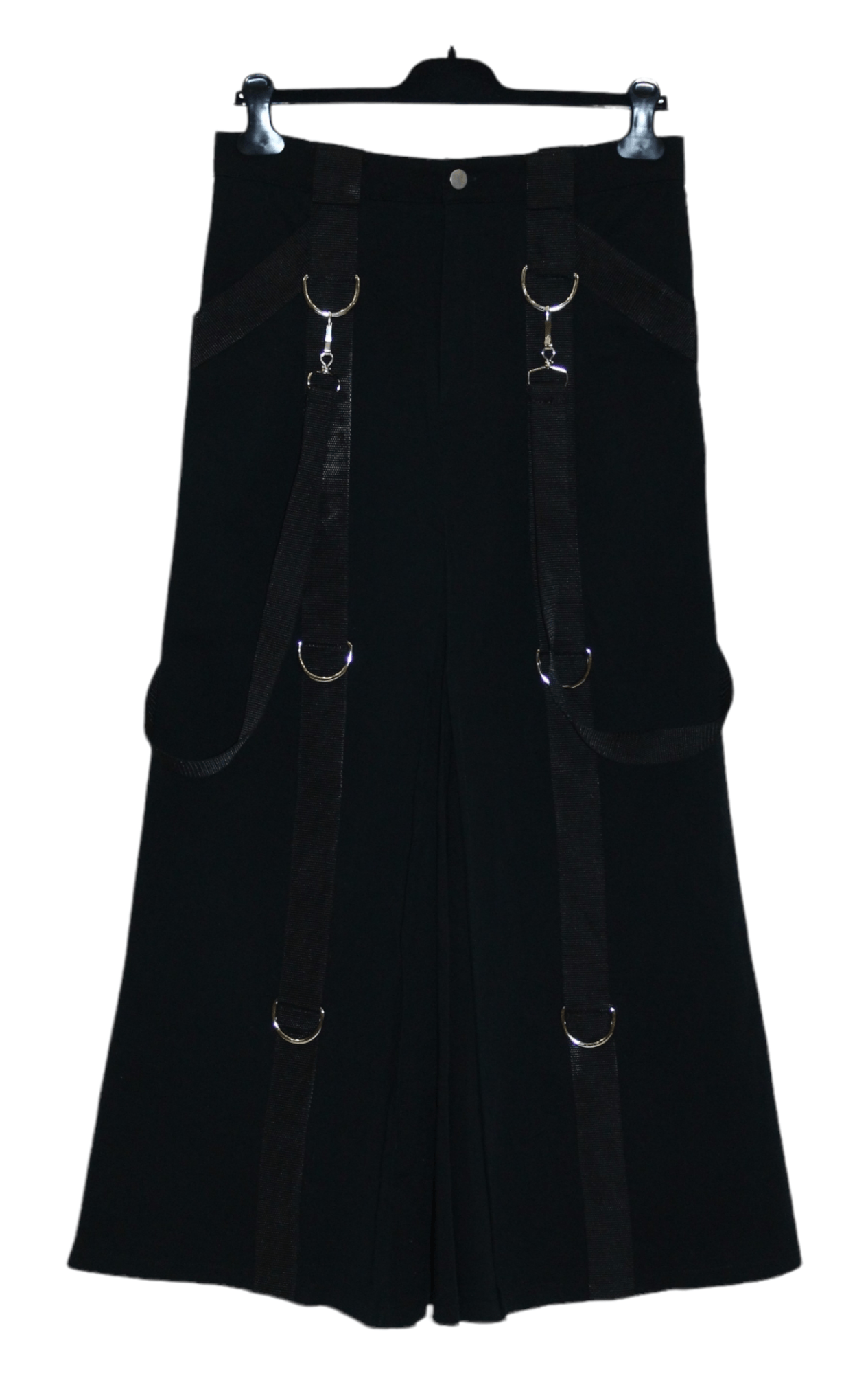 image of 20471120 x Beauty Beast VTG Aderlass Goth Brand Bondage Stretch Denim Kilt in Black, Men's (Size 32