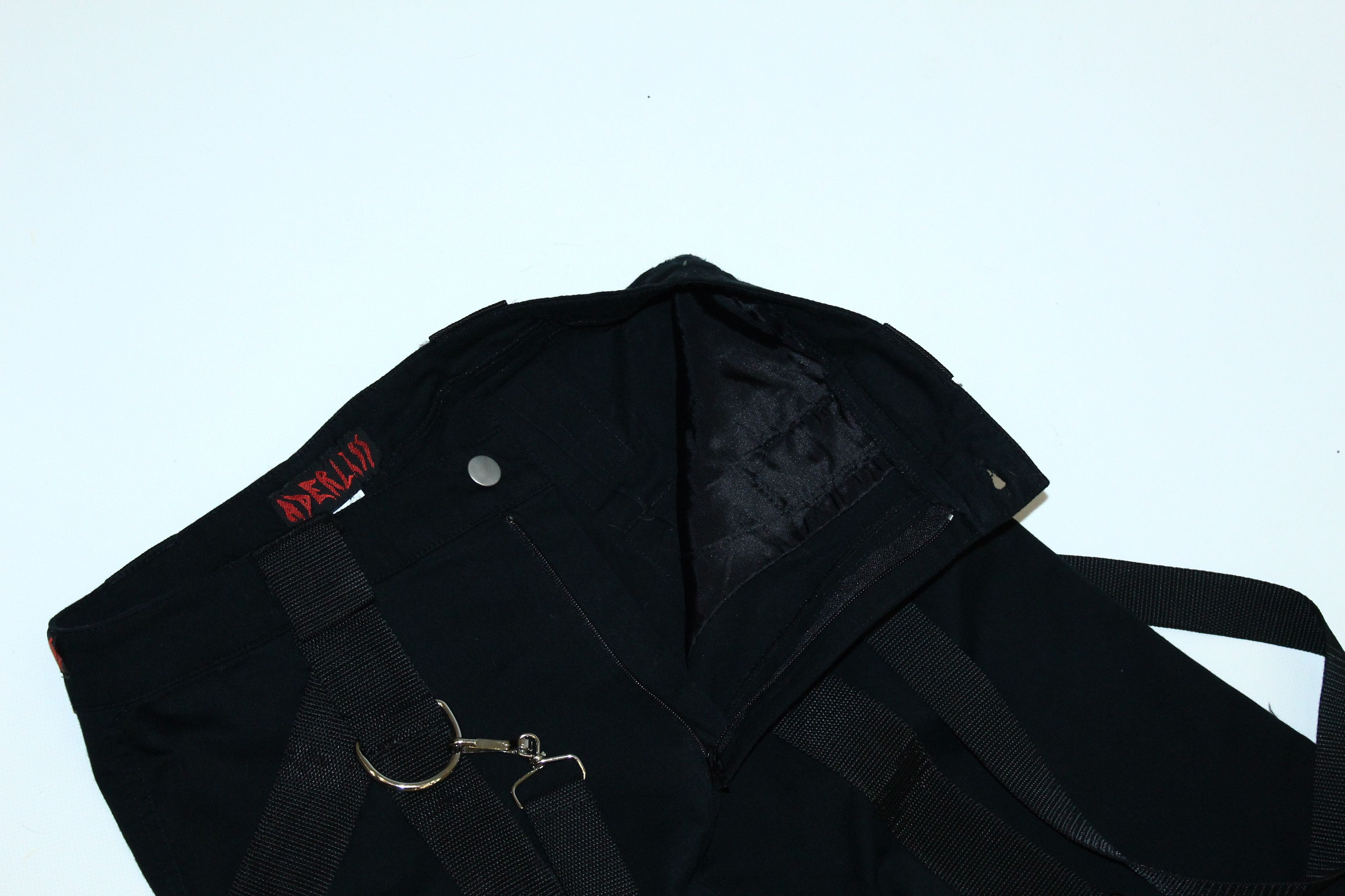 Beauty Beast 💥💥💥 Vtg Aderlass Goth Brand Bondage Stretch Denim Kilt Size US 32 / EU 48 - 6 Thumbnail