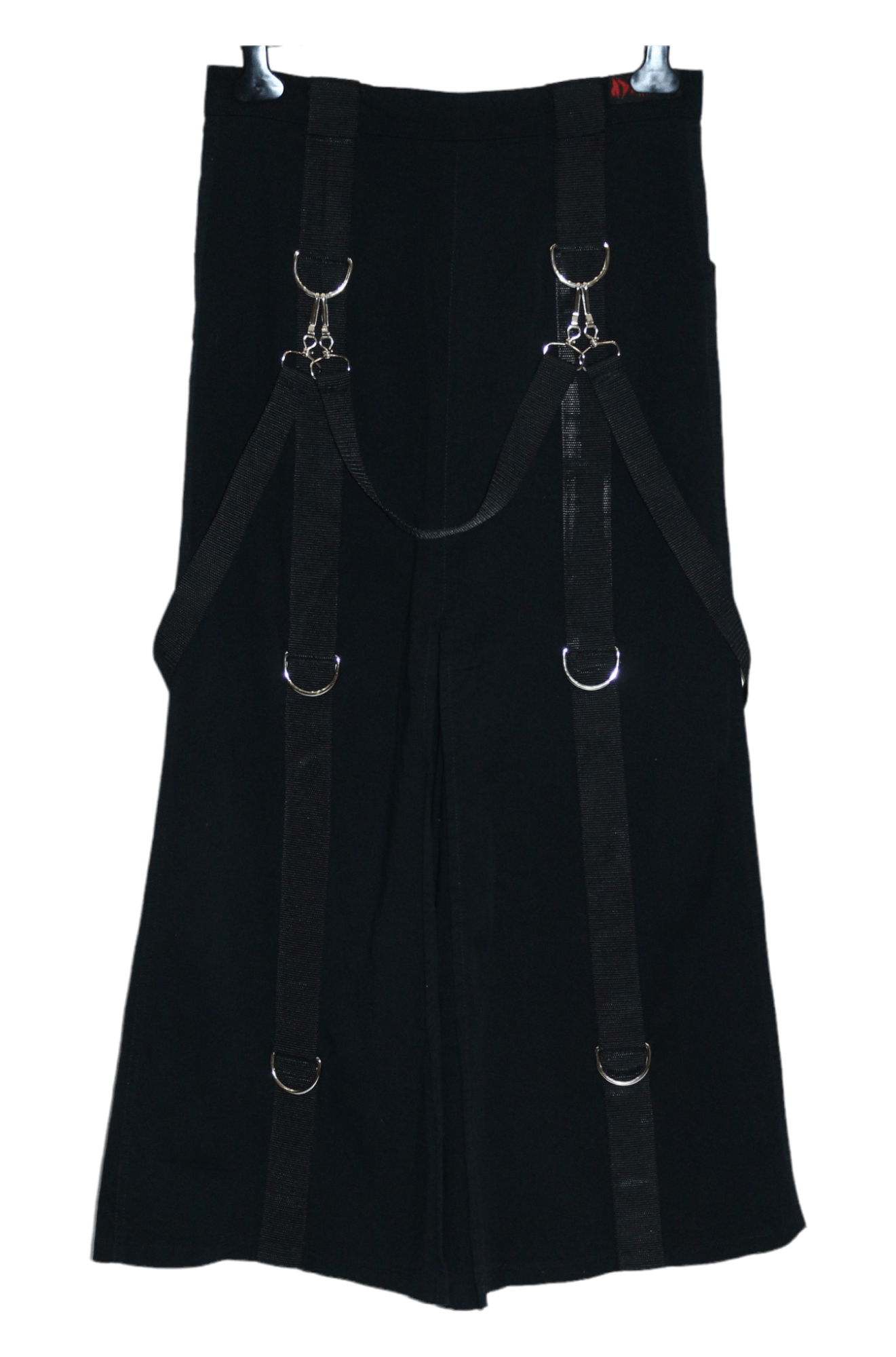 Beauty Beast 💥💥💥 Vtg Aderlass Goth Brand Bondage Stretch Denim Kilt Size US 32 / EU 48 - 2 Thumbnail