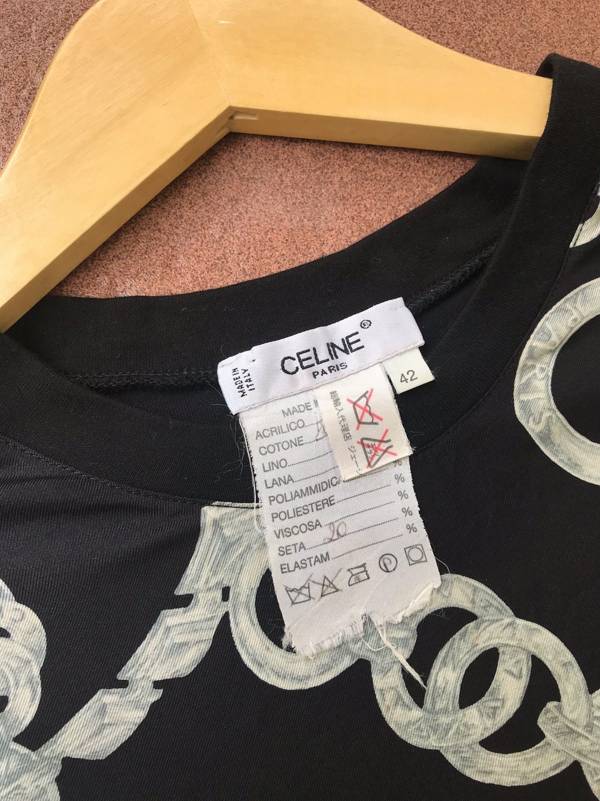 Celine Celine Silk Long Sleeve Silver Chain Shirt Size US XS / EU 42 / 0 - 5 Thumbnail