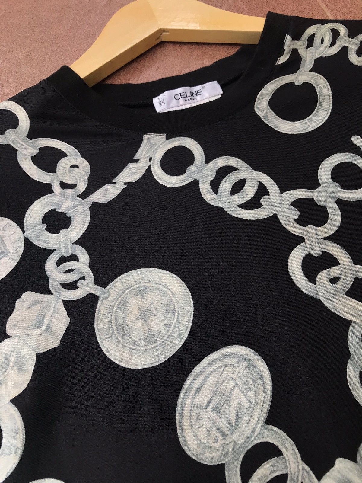 Celine Celine Silk Long Sleeve Silver Chain Shirt Size US XS / EU 42 / 0 - 3 Thumbnail