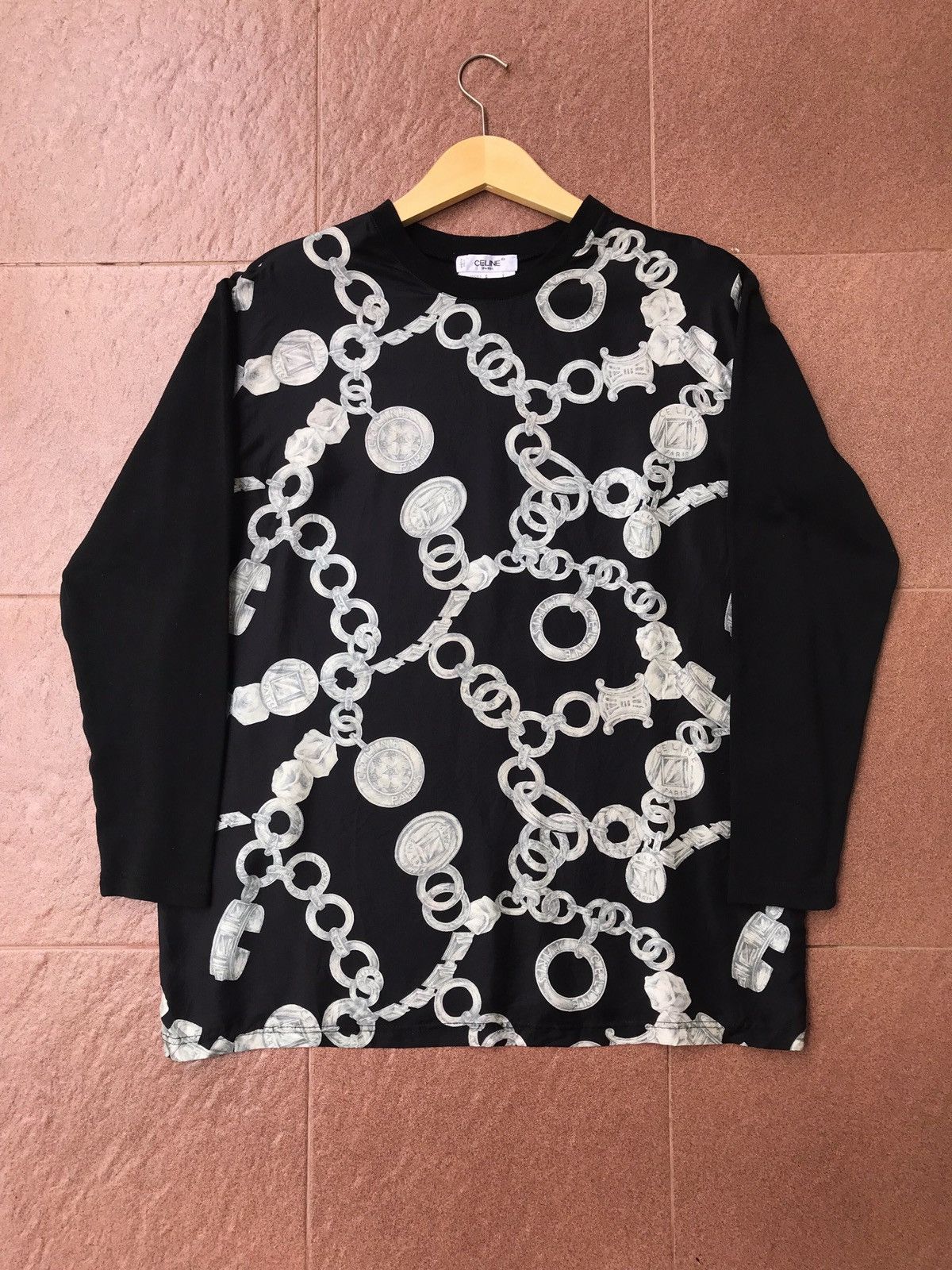 Celine Celine Silk Long Sleeve Silver Chain Shirt Size US XS / EU 42 / 0 - 1 Thumbnail