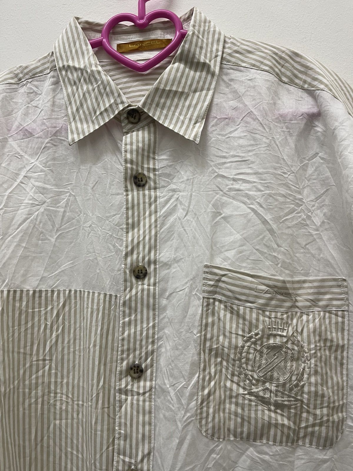 Lancel Rare Vintage LANCEL PARIS Patchwork Striped Button Up Size US L / EU 52-54 / 3 - 2 Thumbnail