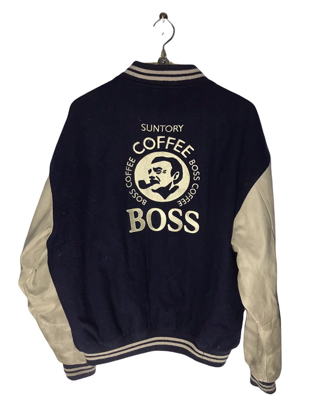 Japanese Brand Suntory coffee boss embroidered logo leather sleeve varsity Size US L / EU 52-54 / 3 - 2 Thumbnail
