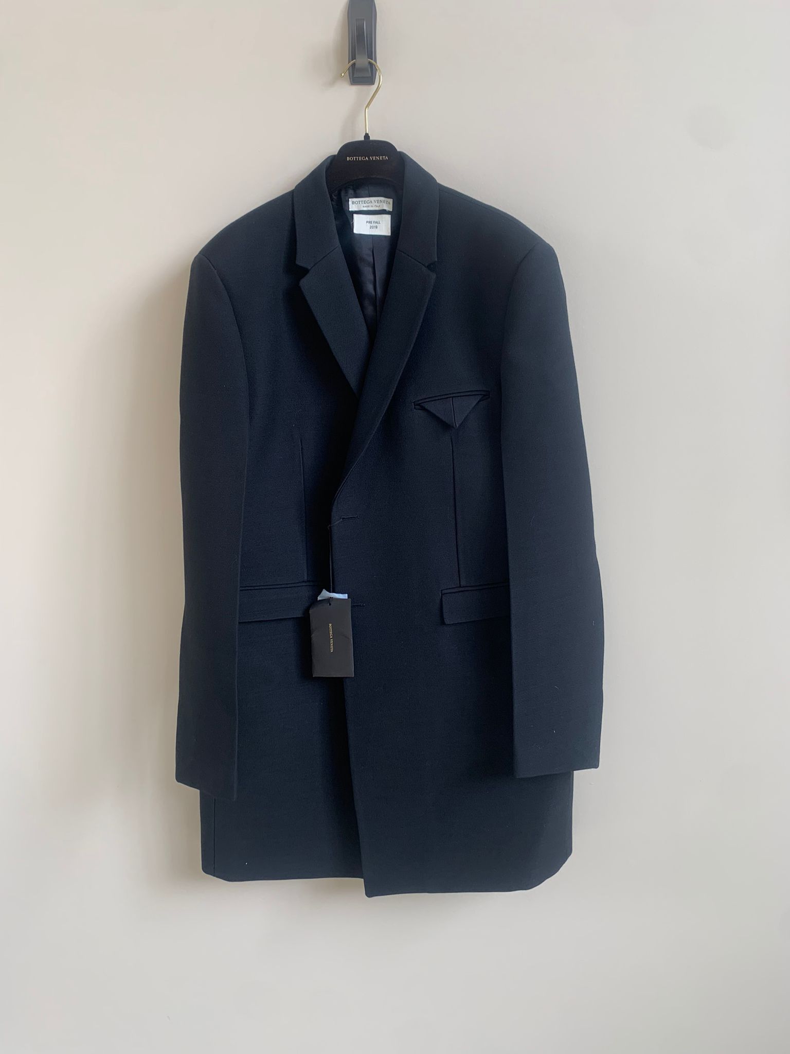 Bottega Veneta Compact Dry Wool Coat in Black Size US L / EU 52-54 / 3 - 2 Thumbnail
