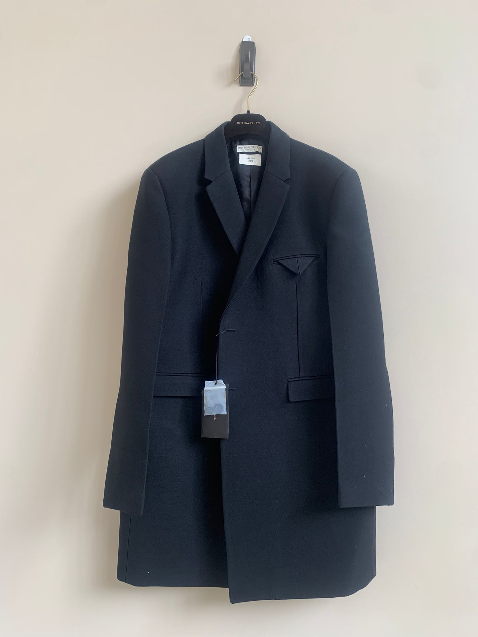 Bottega Veneta Compact Dry Wool Coat in Black Size US L / EU 52-54 / 3 - 13 Thumbnail