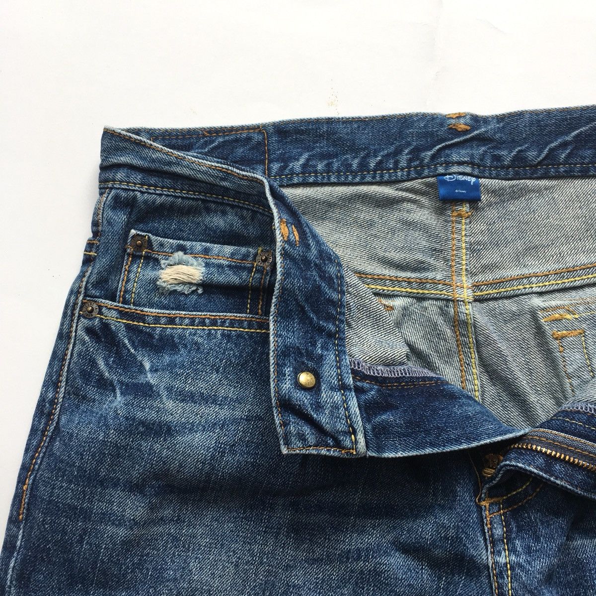 Disney × Mickey Mouse × Vintage Mickey Mouse Distressed Denim Jeans Size US 34 / EU 50 - 11 Thumbnail