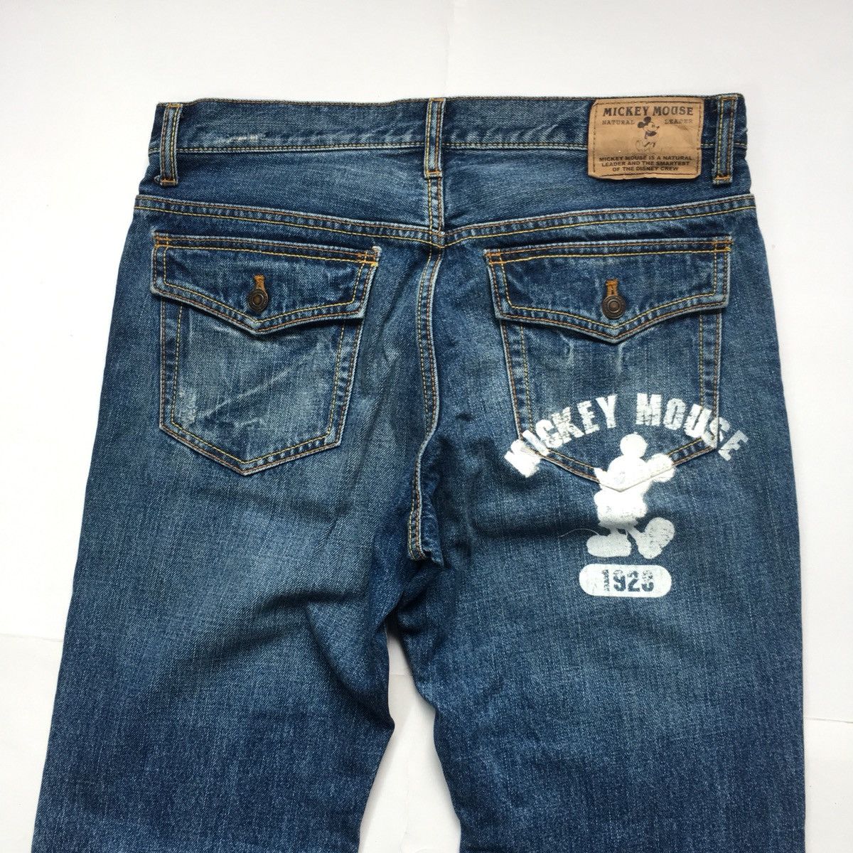 Disney × Mickey Mouse × Vintage Mickey Mouse Distressed Denim Jeans Size US 34 / EU 50 - 6 Thumbnail