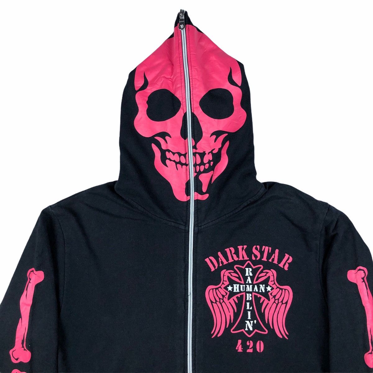 Japanese Brand Dangerous Warning Skull Zip Hoodie Size US S / EU 44-46 / 1 - 2 Thumbnail