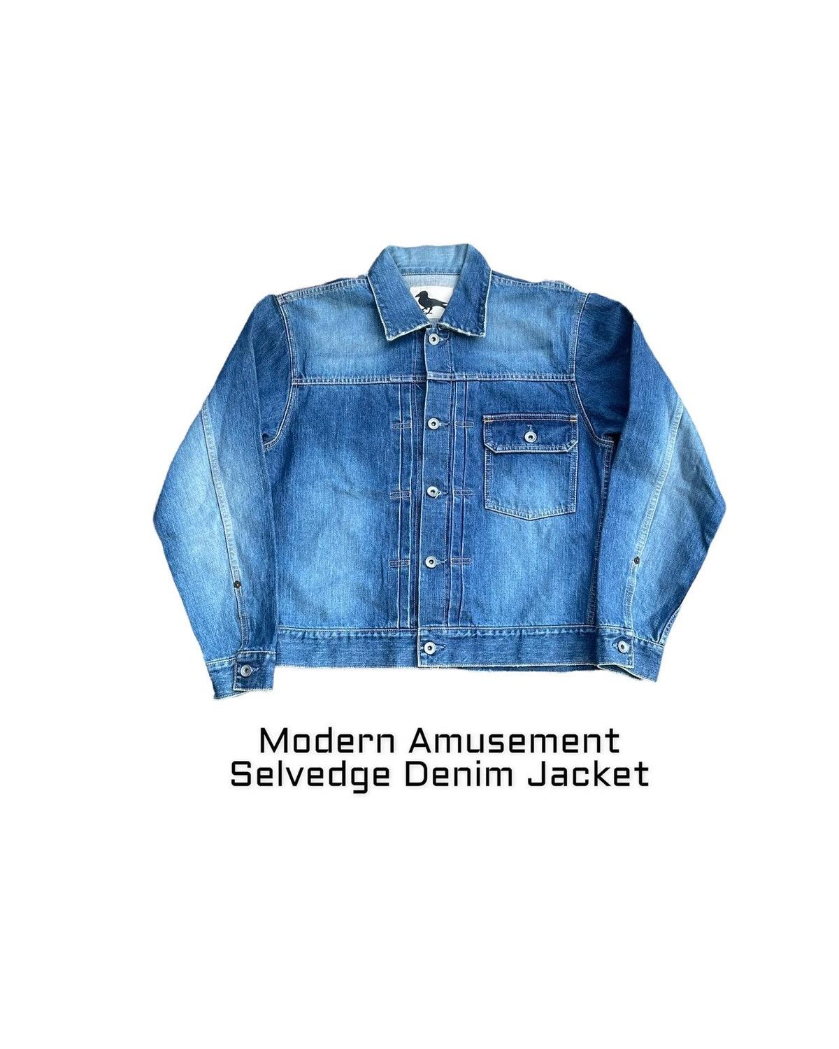 image of Stealsmodern Amusement Selvedge Denim Jacket in Blue, Men's (Size Large)