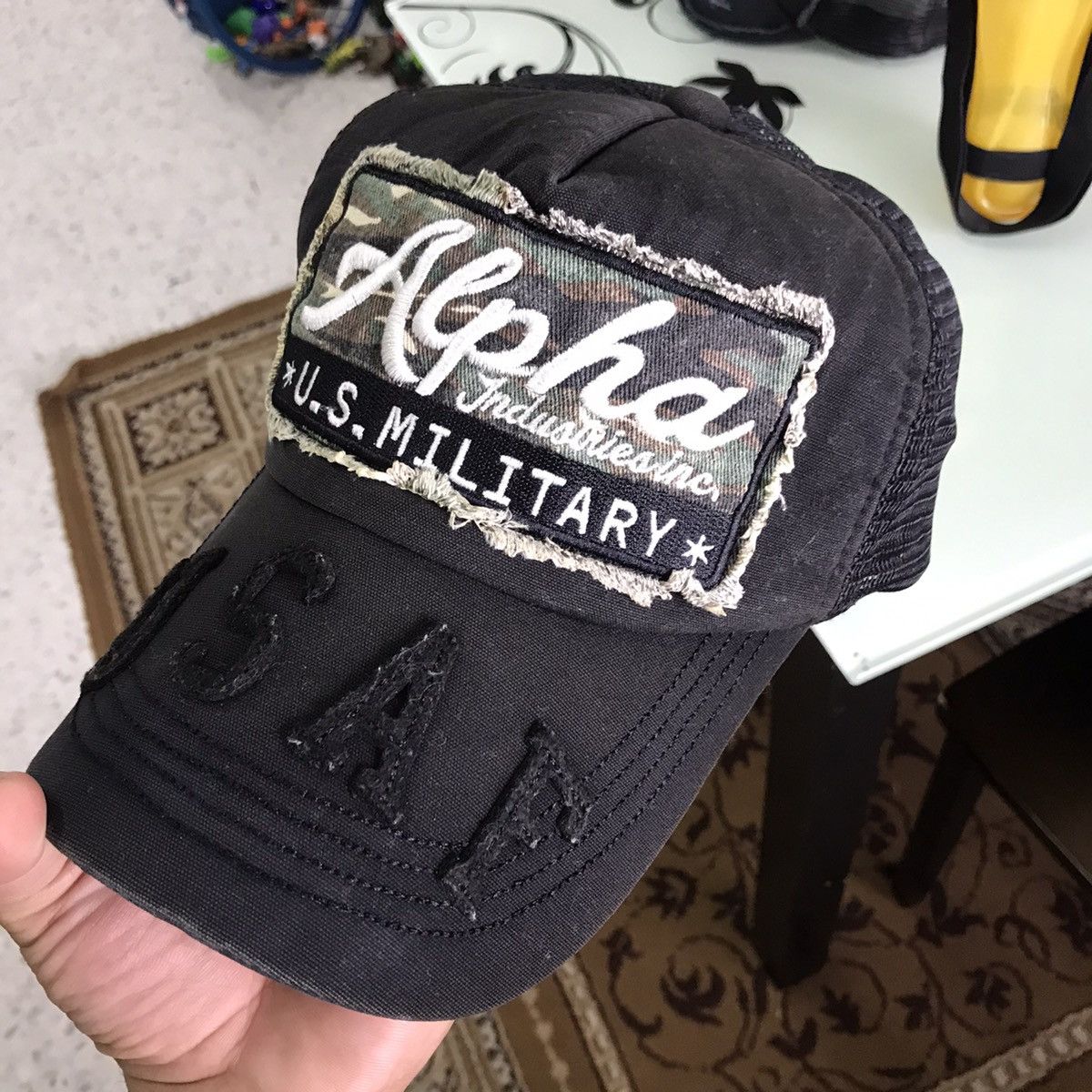 Alpha Industries Alpha Industries Distressed Trucker Hats Like Chrome Hearts Size ONE SIZE - 7 Thumbnail