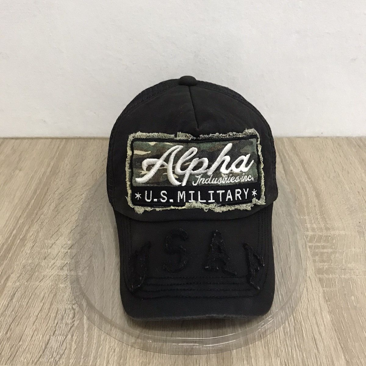 Alpha Industries Alpha Industries Distressed Trucker Hats Like Chrome Hearts Size ONE SIZE - 2 Thumbnail
