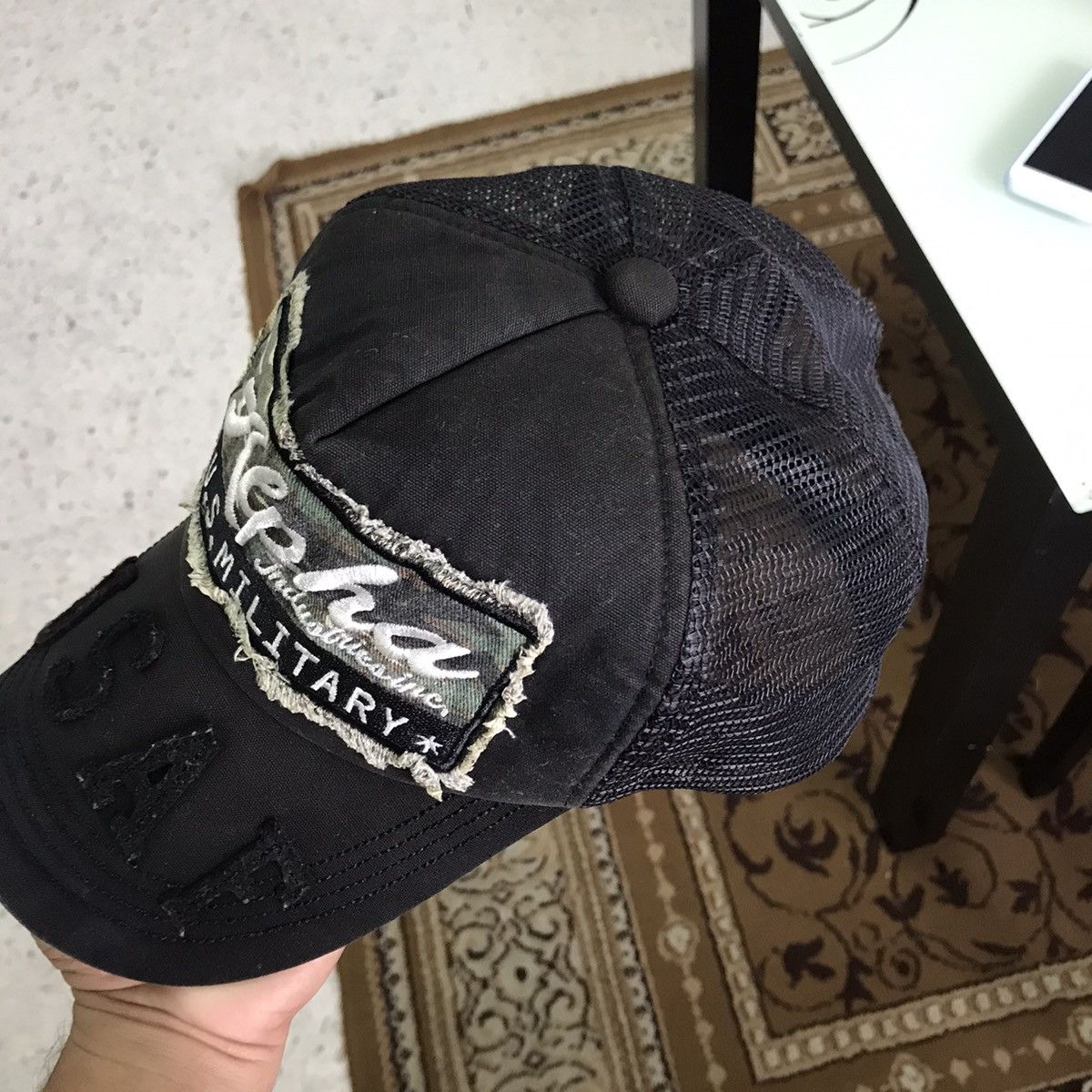 Alpha Industries Alpha Industries Distressed Trucker Hats Like Chrome Hearts Size ONE SIZE - 8 Thumbnail