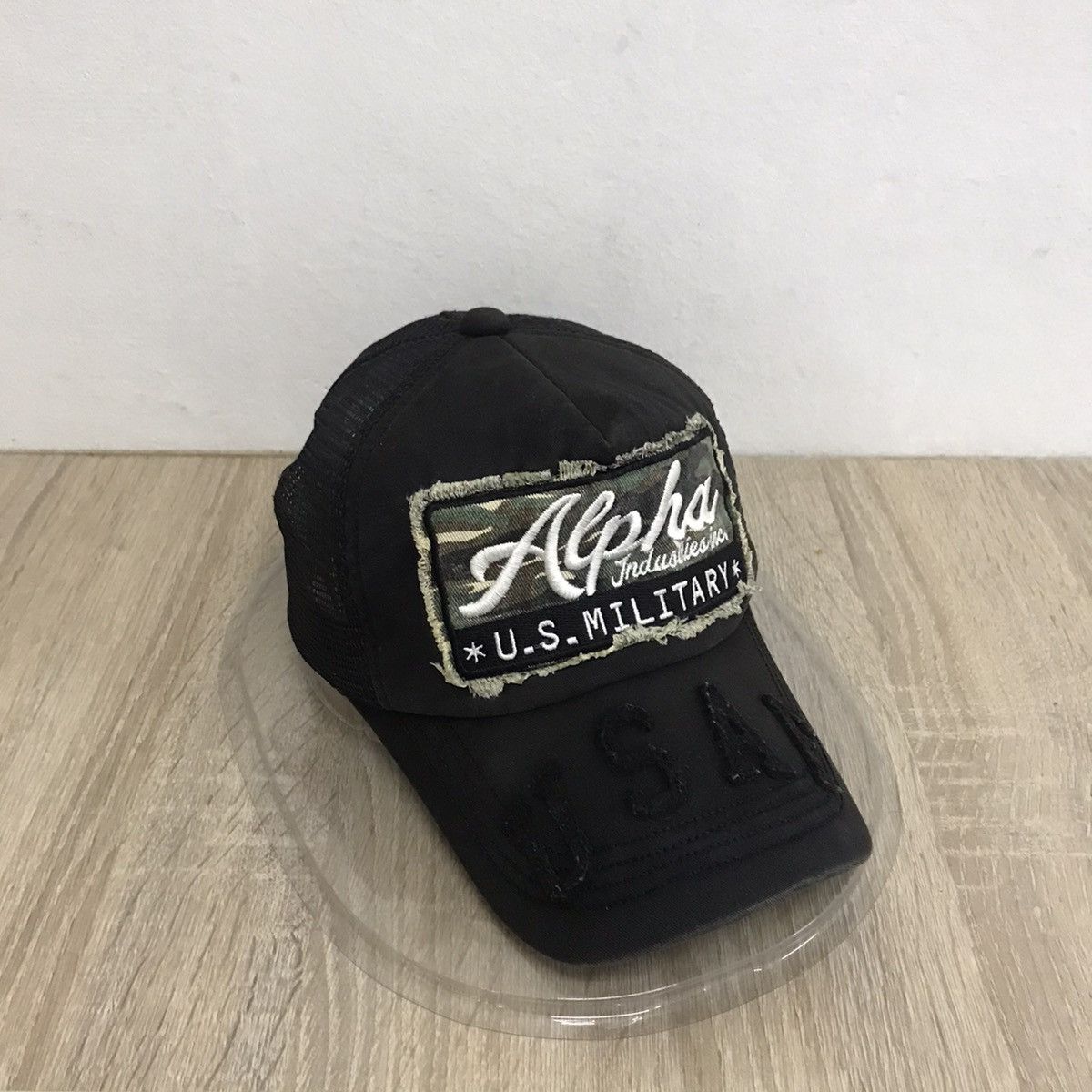 Alpha Industries Alpha Industries Distressed Trucker Hats Like Chrome Hearts Size ONE SIZE - 1 Thumbnail