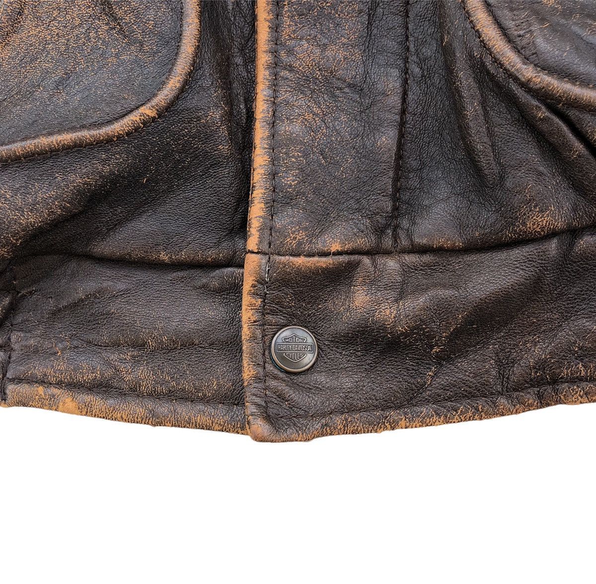 Harley Davidson VTG 80/90s Harley Davidson Leather Bikers Fur Collar Jacket Size US L / EU 52-54 / 3 - 15 Thumbnail