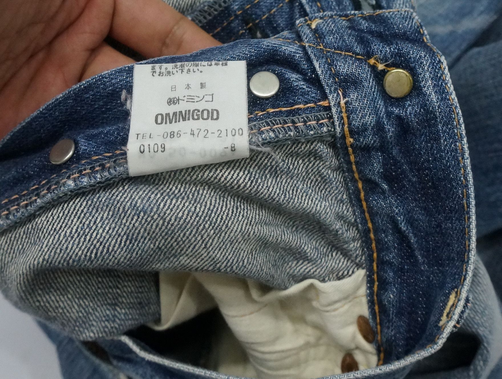 Japanese Brand Dope Vintage OMNIGOD Japan Orange Tab Denim Jeans Size US 31 - 16 Thumbnail