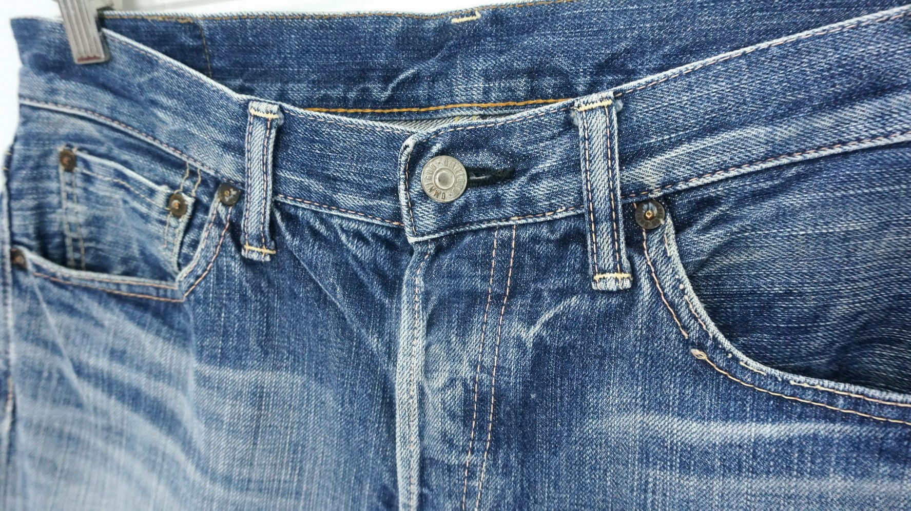 Japanese Brand Dope Vintage OMNIGOD Japan Orange Tab Denim Jeans Size US 31 - 5 Thumbnail