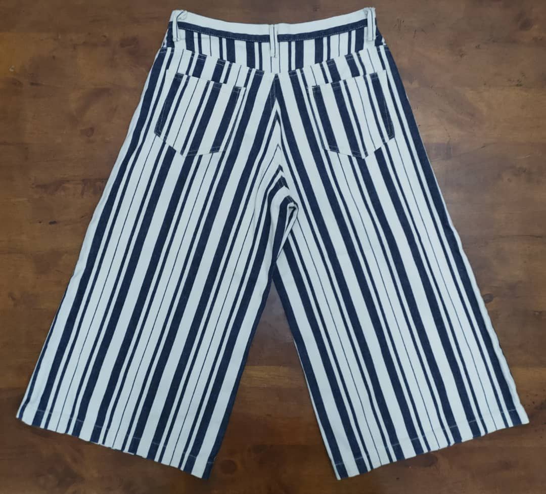 Japanese Brand Olive Des Olive Stripes crop Pant Size 27" / US 4 / IT 40 - 2 Thumbnail