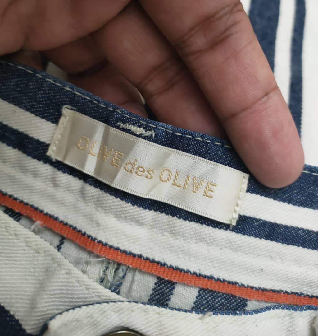 Japanese Brand Olive Des Olive Stripes crop Pant Size 27" / US 4 / IT 40 - 3 Thumbnail
