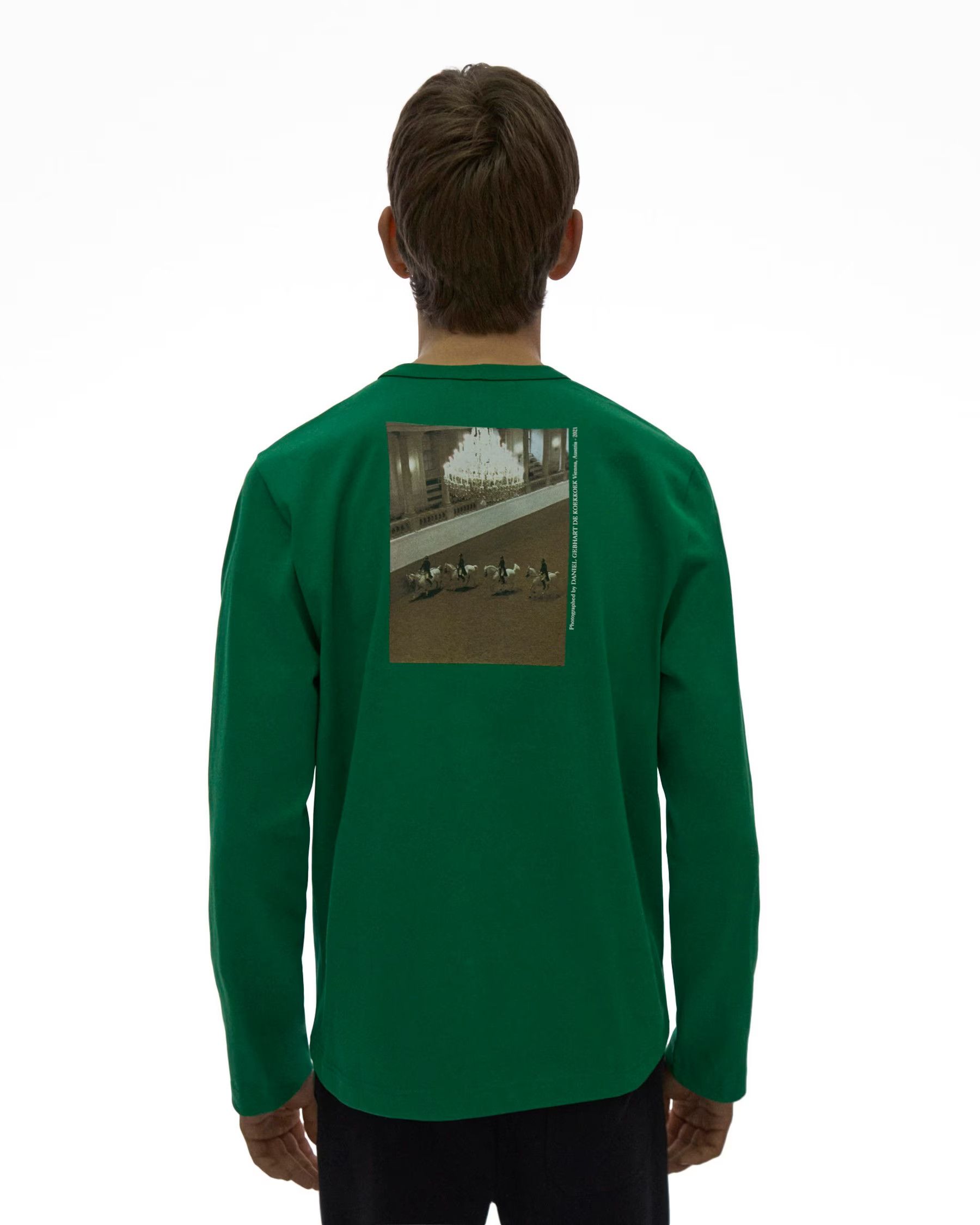 Helmut Lang VIENNA POSTCARD LONGSLEEVE in KELLY GREEN / MEDIUM Size US M / EU 48-50 / 2 - 3 Thumbnail