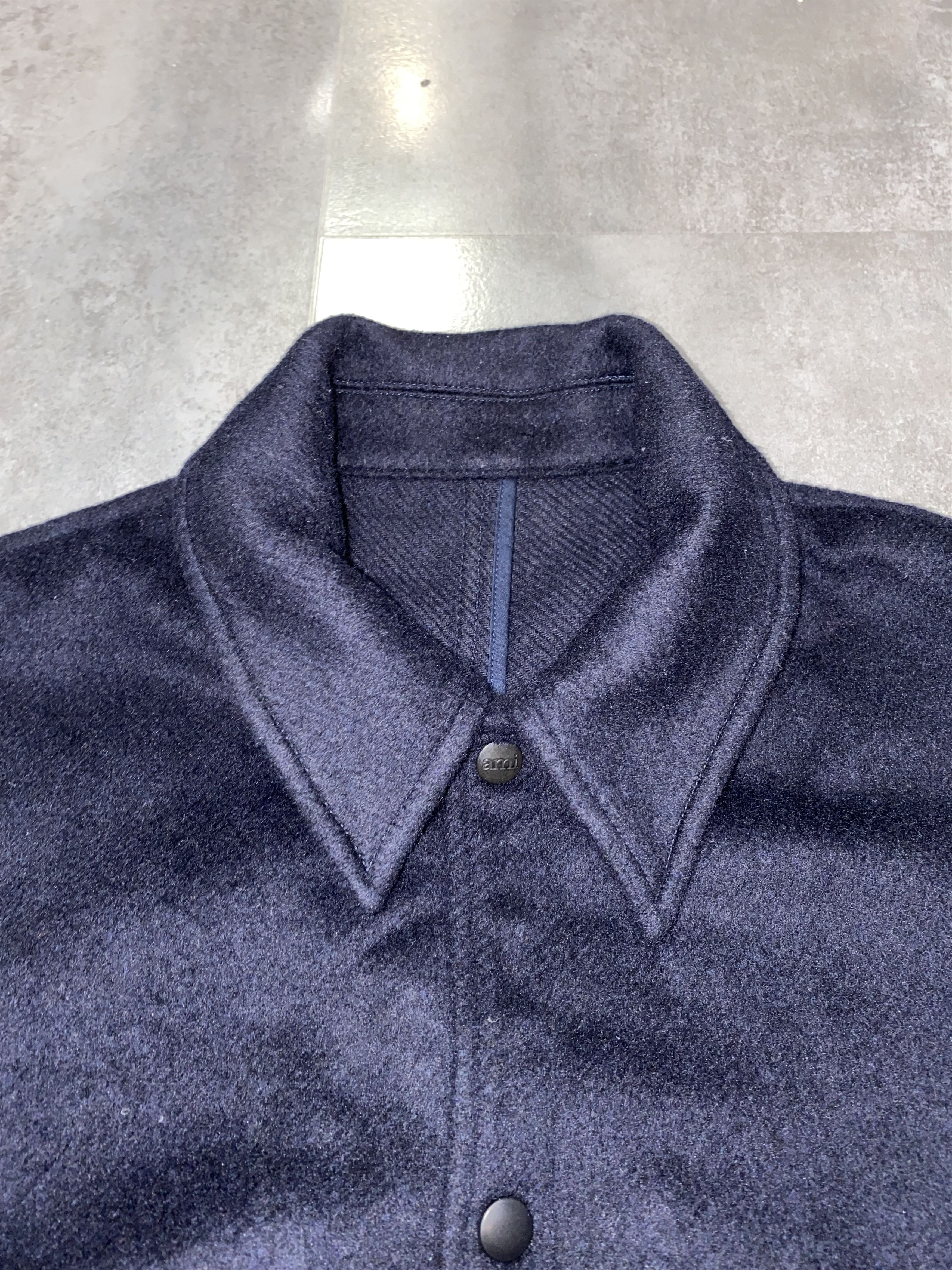 AMI AMI by Alexandre Mattiussi Dark Navy Wool Bomber Jacket Size US M / EU 48-50 / 2 - 12 Thumbnail