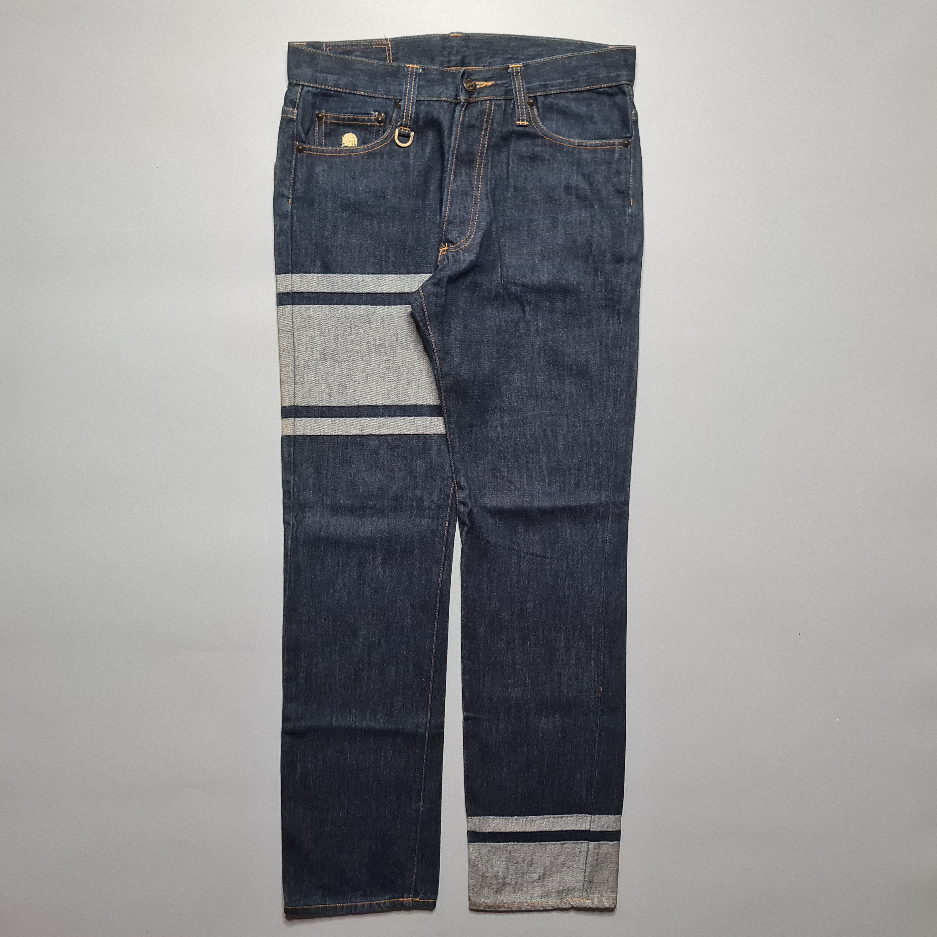 Image of Mastermind Japan - Aw07 Border Jeans in Indigo, Men's (Size 30)