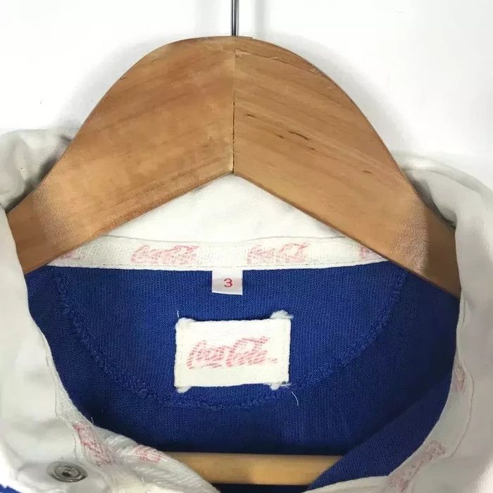 Vintage 80s 90s COCA COLA RUGBY Stripes Big Logo