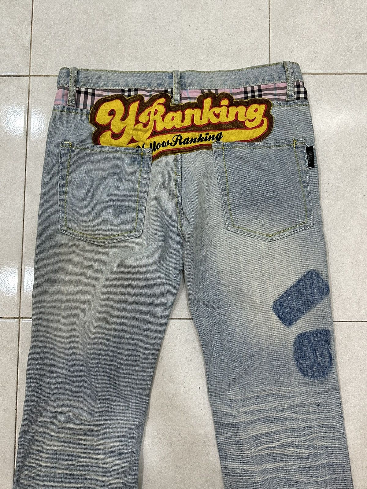 Japanese Brand Yellow Ranking Rusty Distressed Jeans Flare Size 32" / US 10 / IT 46 - 5 Thumbnail