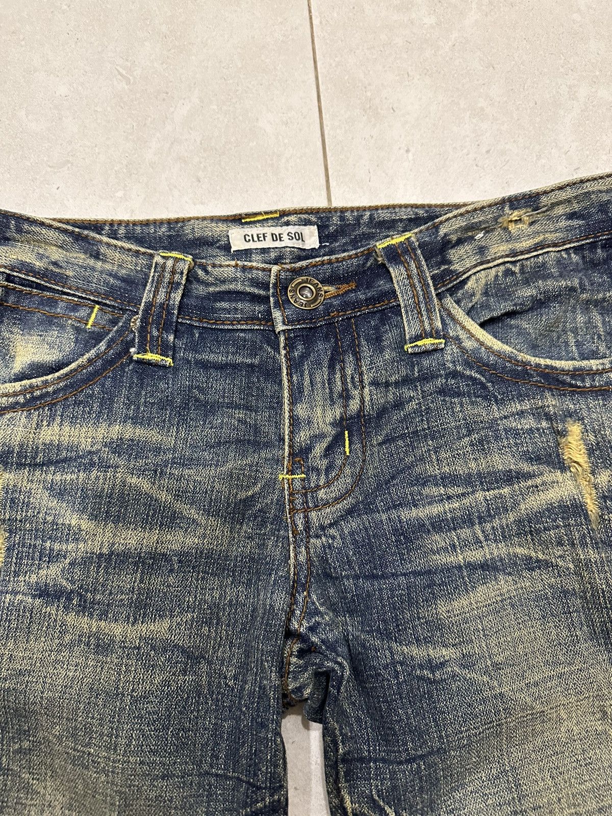 If Six Was Nine Clef De Sol Distressed Rusty Flare Denim Size 32" / US 10 / IT 46 - 3 Thumbnail