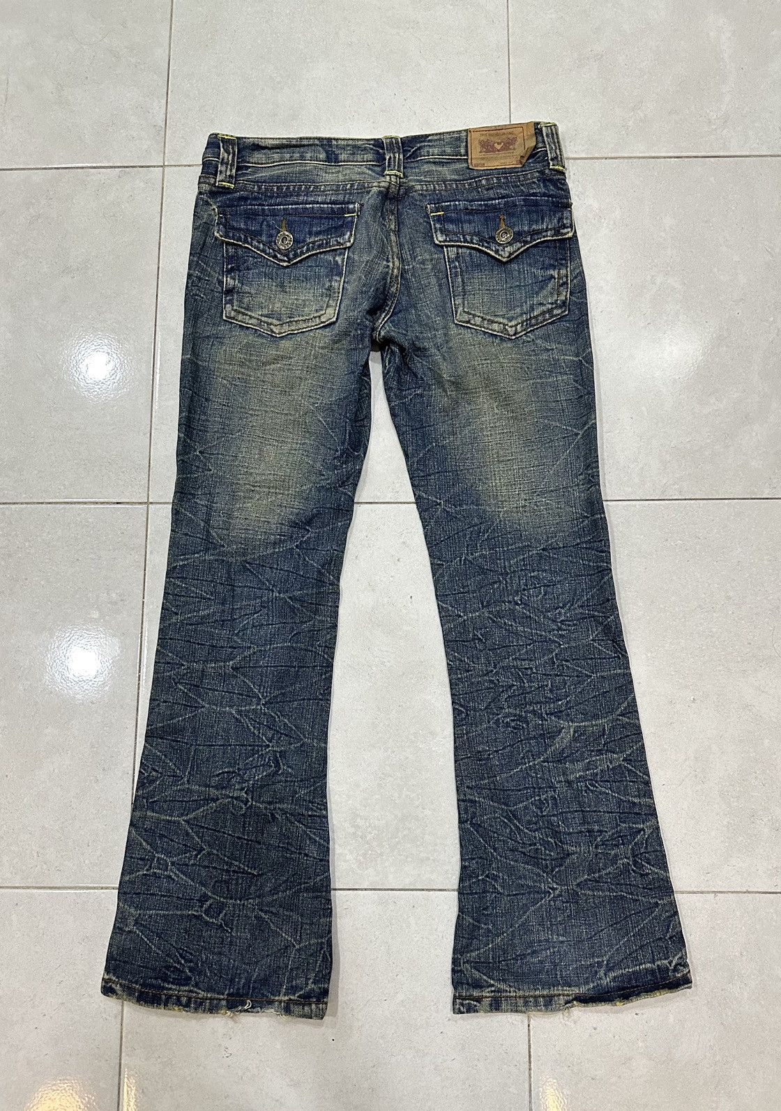 If Six Was Nine Clef De Sol Distressed Rusty Flare Denim Size 32" / US 10 / IT 46 - 7 Thumbnail