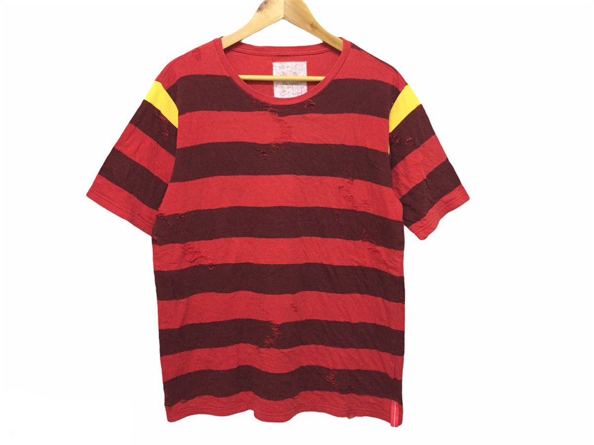 WHIZ LIMITED SS05 Kurt Cobain Big stripe tartan Distressed tee Size US L / EU 52-54 / 3 - 2 Thumbnail