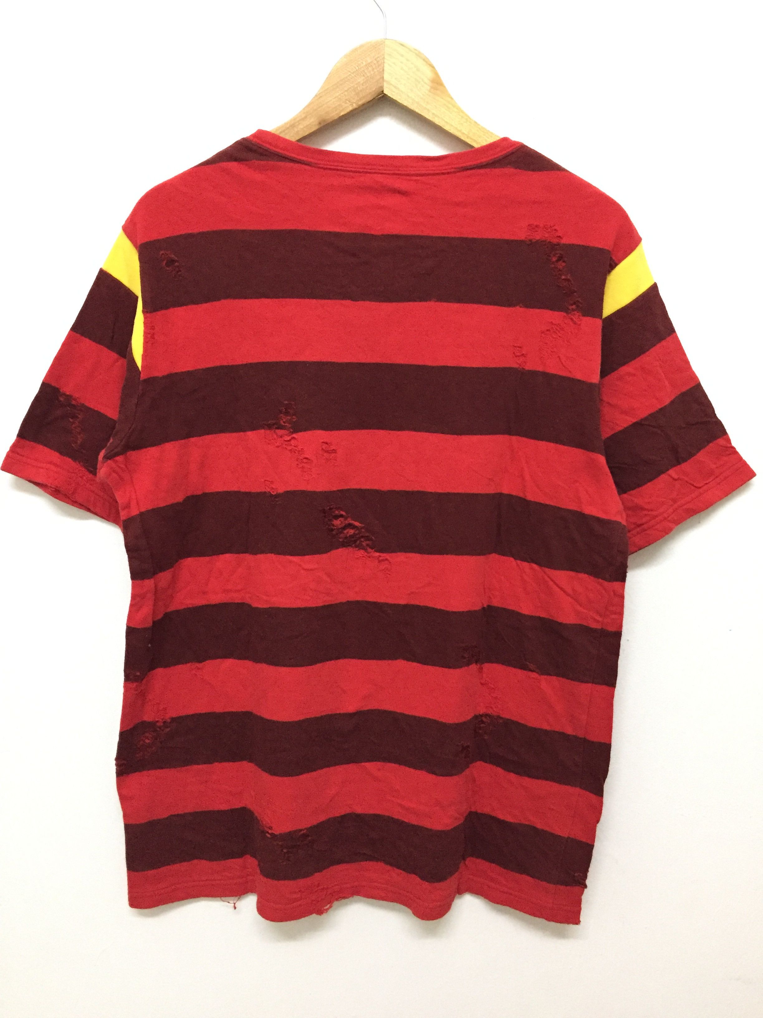 WHIZ LIMITED SS05 Kurt Cobain Big stripe tartan Distressed tee Size US L / EU 52-54 / 3 - 11 Thumbnail