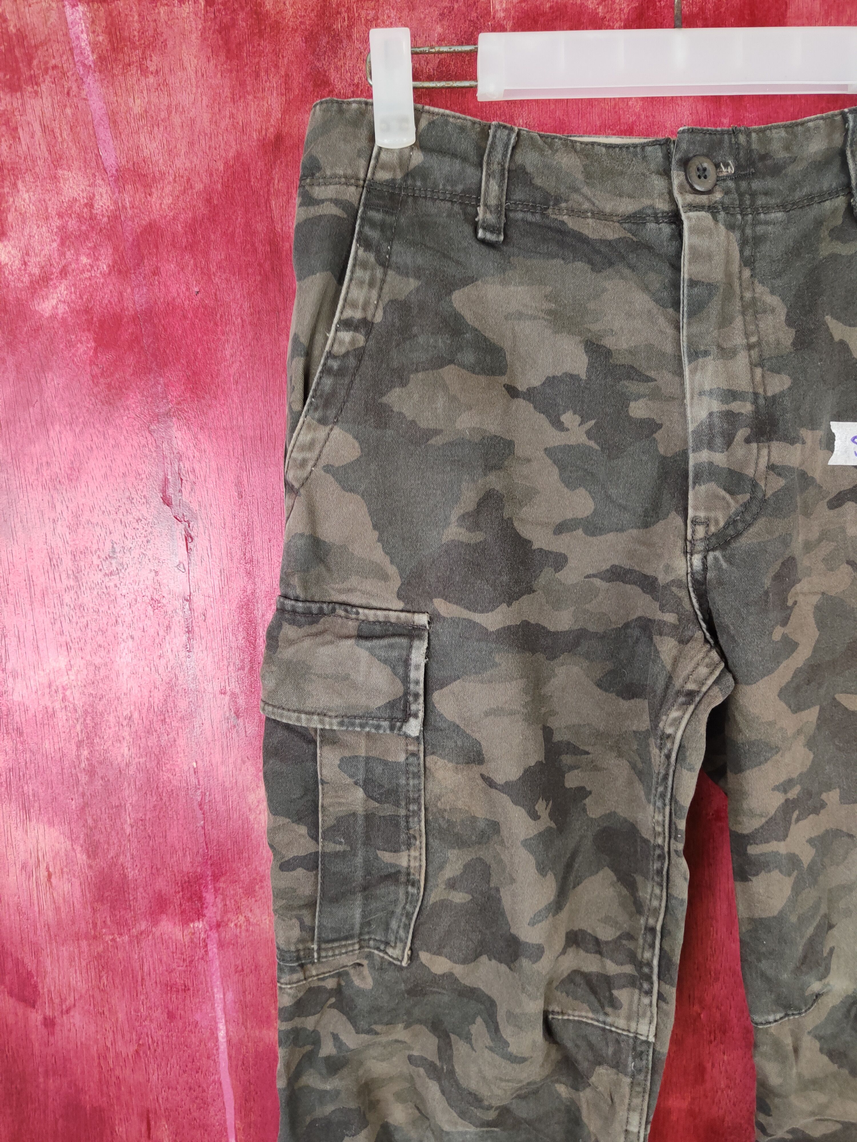 Japanese Brand Uniqlo Dark Green Military Tactical Cargo Pants #5294 Size US 29 - 3 Thumbnail