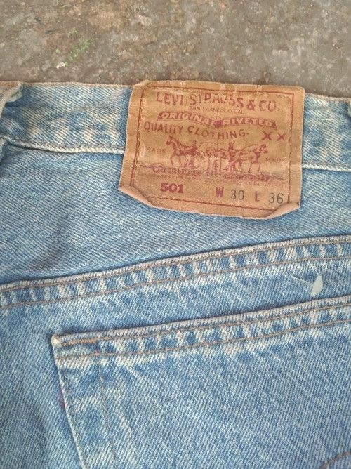 Levi's × Vintage 1991 Vintage Levis 501 Made In USA Distressed Jeans 29x36 Size US 29 - 6 Thumbnail